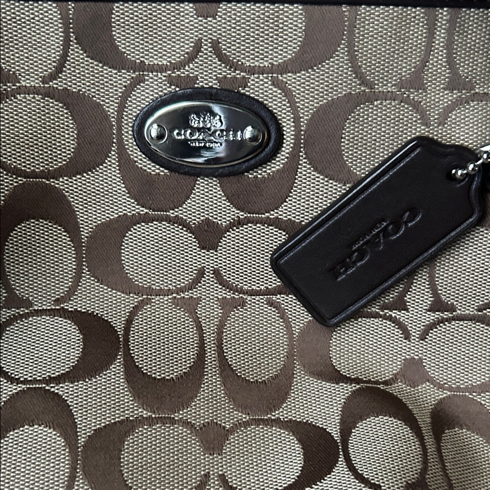 Coach Tan and Brown Signature Tote - Picture 6 of 9